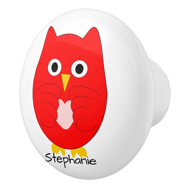 Red Owl Design Personalisiert Keramikknauf (Rechts)