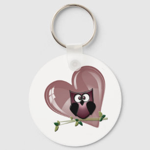 Red Owl und Heart Valentins Geschenke Schlüsselanhänger