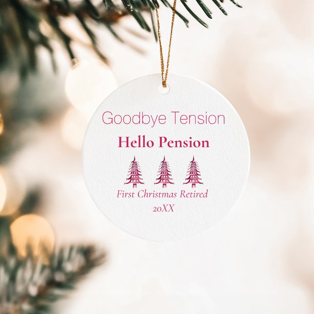 Red Pagoda Weihnachtsbaumen Ruhestand 1-Foto Keramik Ornament (Red Pagoda Christmas Trees Retirement 1-Photo Ceramic Ornament)