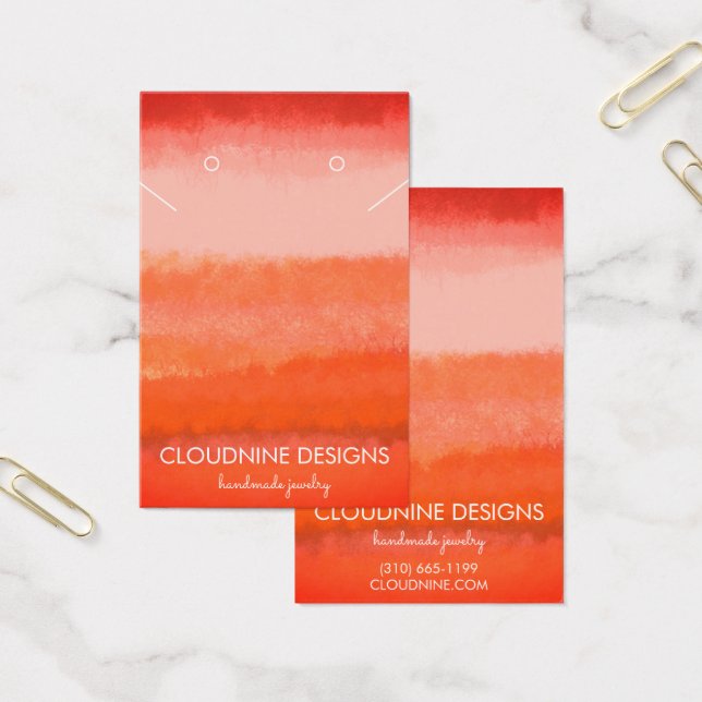 Red Paint Earring Necklace Juwelier Display Card (Büro)