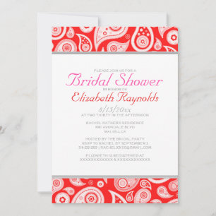 Red Paisley Bridal Shower Invitations Einladung