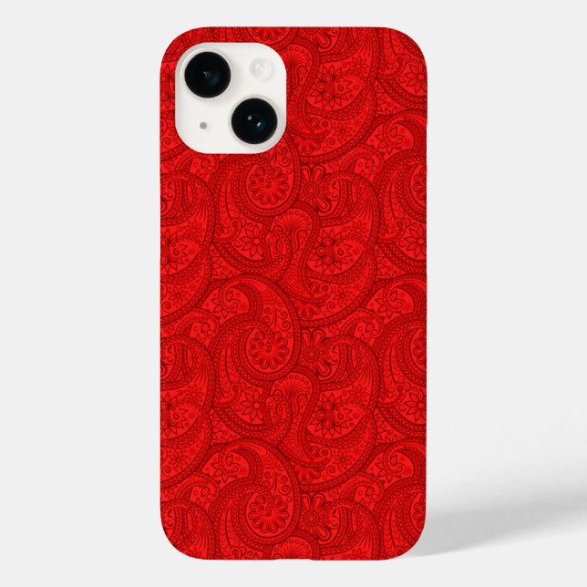 Red Paisley Case-Mate iPhone Hülle (Rückseite)