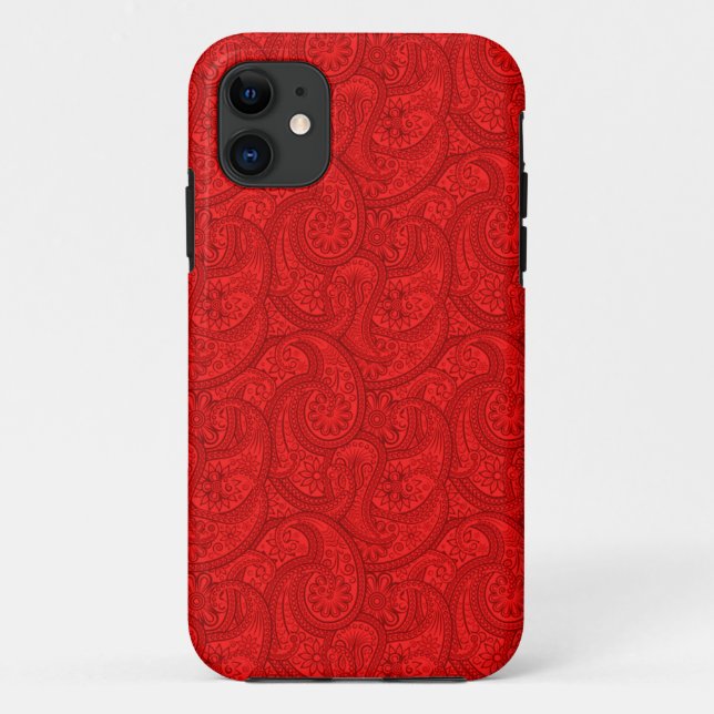 Red Paisley Case-Mate iPhone Hülle (Rückseite)