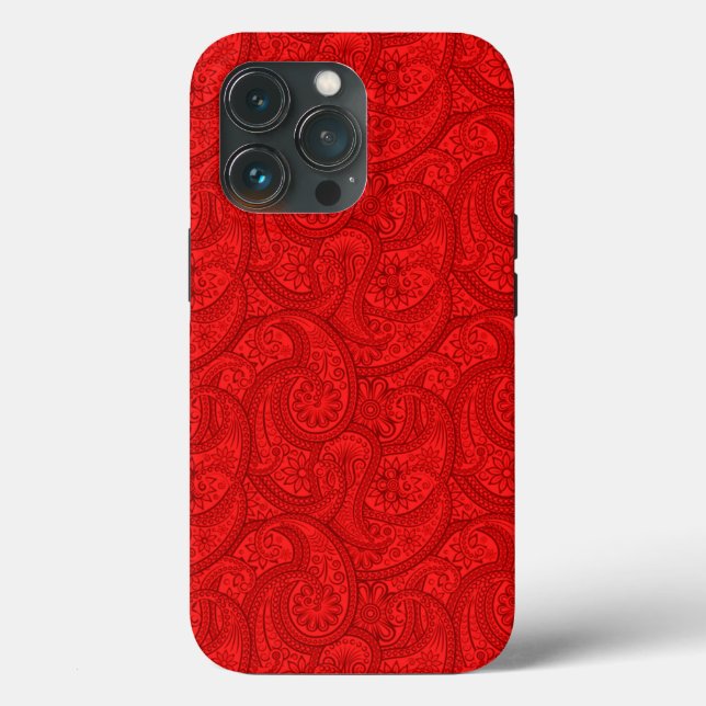Red Paisley Case-Mate iPhone Hülle (Rückseite)