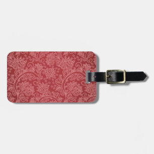 Red Paisley Damask Designer Floral Classic Gepäckanhänger