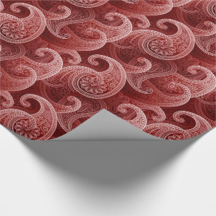 Red Paisley Exotic Pattern Geschenkpapier