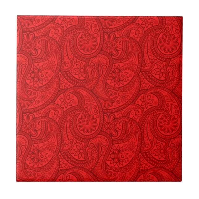 Red Paisley Fliese (Vorderseite)