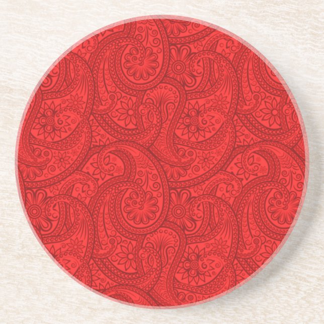 Red Paisley Getränkeuntersetzer (Vorne)