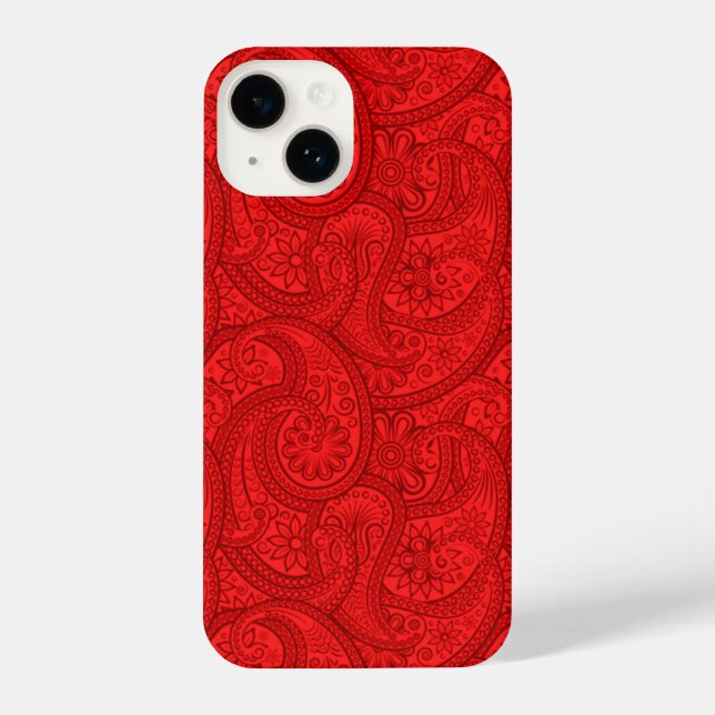 Red Paisley iPhone Hülle (Rückseite)