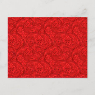 Red Paisley Postkarte