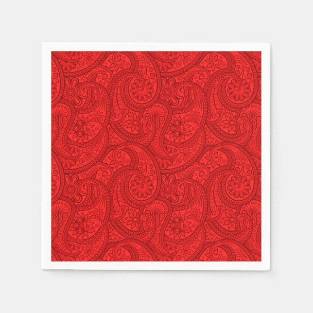 Red Paisley Serviette (Vorderseite)