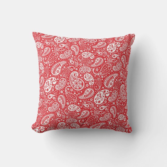 "Red Paisley Throw Kissen" Kissen (Vorderseite)