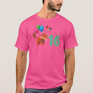 Red Panda 16. Geburtstag Spaß Red Pandas Tier Gra T-Shirt