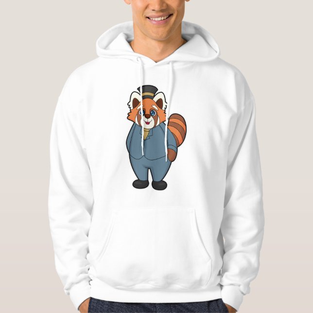Red Panda als Groom mit Hut Hoodie (Vorderseite)