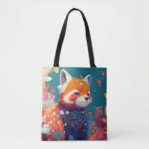 Red Panda Animal Portrait Painting Wildlife Forest