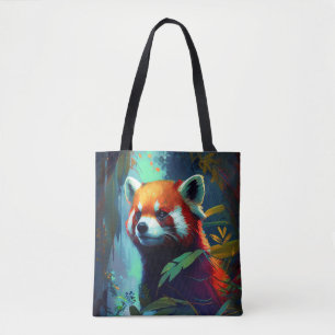 Red Panda Animal Portrait Painting Wildlife Forest
