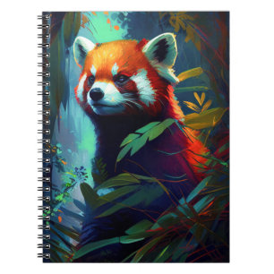 Red Panda Animal Portrait Painting Wildlife Forest Notizblock