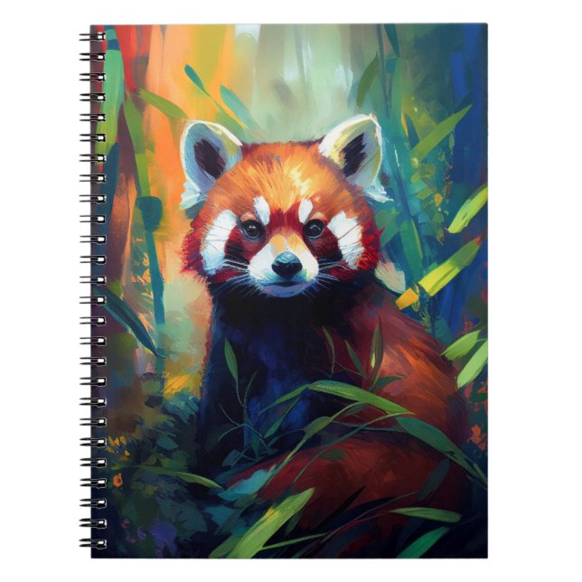 Red Panda Animal Portrait Painting Wildlife Forest Notizblock (Vorderseite)