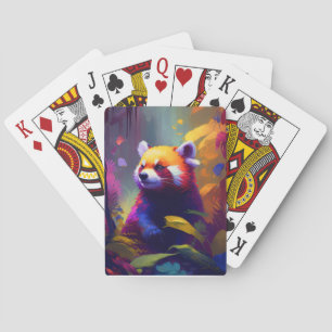 Red Panda Animal Portrait Painting Wildlife Forest Spielkarten