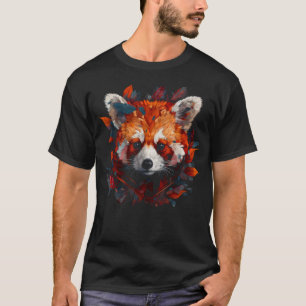 Red Panda Artwork Herbst lässt Tierroter Panda T-Shirt