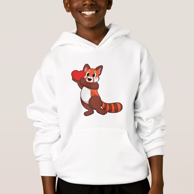 Red panda at Love with Heart.PNG Hoodie (Vorderseite)