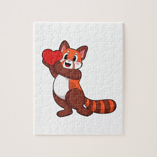 Red panda at Love with Heart.PNG Puzzle (Vertikal)