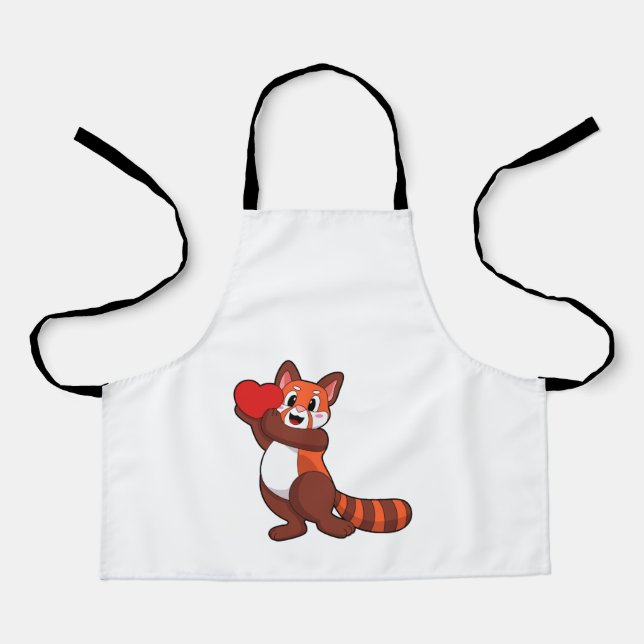 Red panda at Love with Heart.PNG Schürze (Vorderseite)