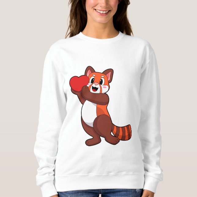 Red panda at Love with Heart.PNG Sweatshirt (Vorderseite)