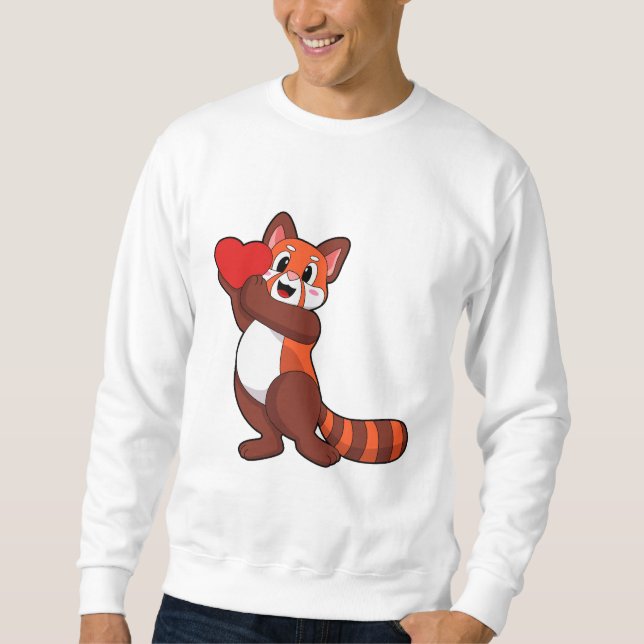 Red panda at Love with Heart.PNG Sweatshirt (Vorderseite)
