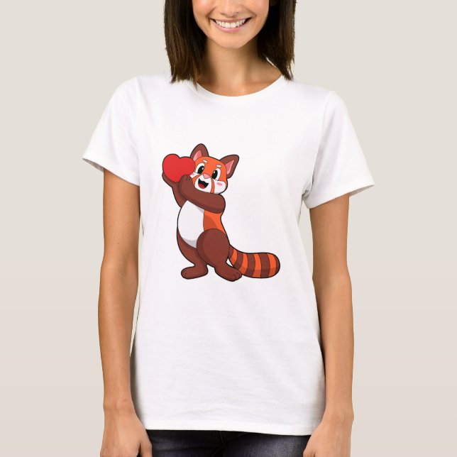 Red panda at Love with Heart.PNG T-Shirt (Vorderseite)