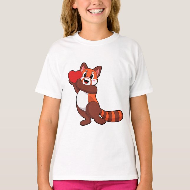 Red panda at Love with Heart.PNG T-Shirt (Vorderseite)