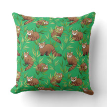 Red Panda & Bamboo Blätter Muster