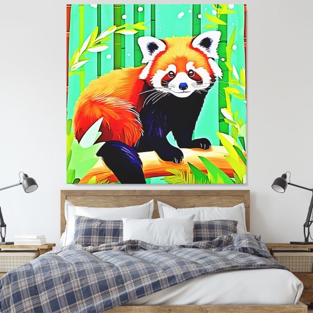 Red Panda Bamboo Forest Leinwanddruck (Insitu (Schlafzimmer))