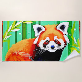 Red Panda Bamboo Forest Strandtuch