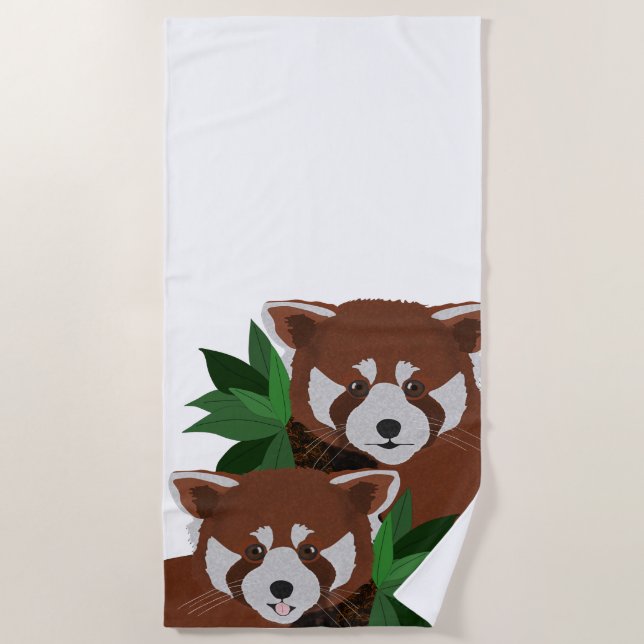 Red Panda Beach Handtuch (Vorderseite)