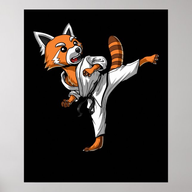 Red Panda Bear Karate Poster (Vorne)