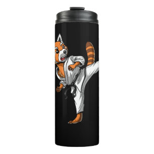 Red Panda Bear Karate Thermosbecher