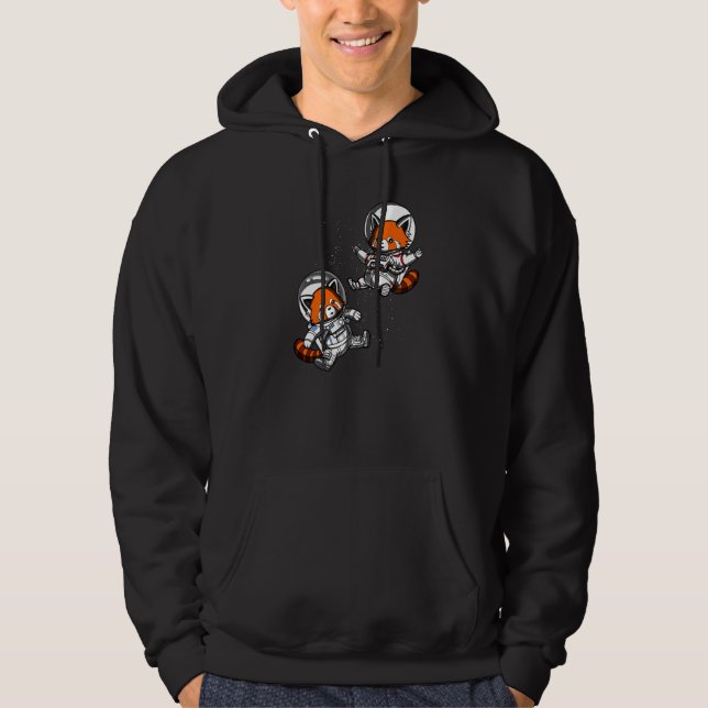 Red Panda Bear Space Astronaut Kosmische Mädchen B Hoodie (Vorderseite)