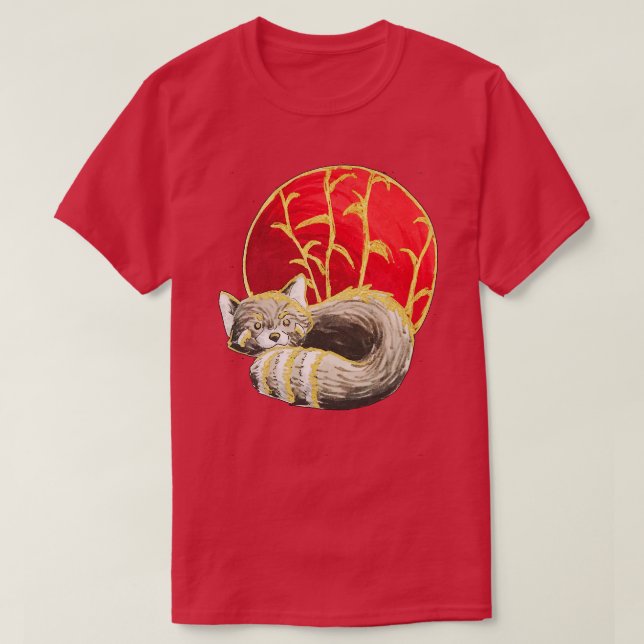 Red Panda bei Bamboo T-Shirt (Design vorne)