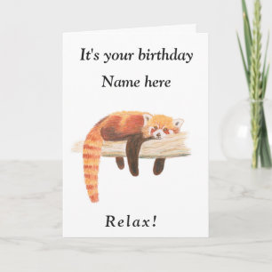 Red Panda Birthday Card - süße Tier Geburtstagskar Karte