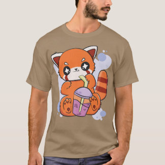 Red Panda Boba Niedlich Anime Kawaii Pearl Bubble T-Shirt