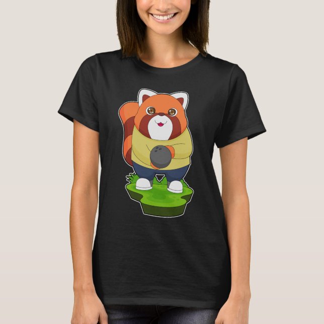 Red Panda Bowling Bowling Sports T-Shirt (Vorderseite)