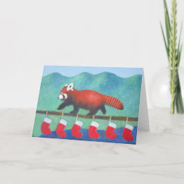 Red Panda Christmas Karte