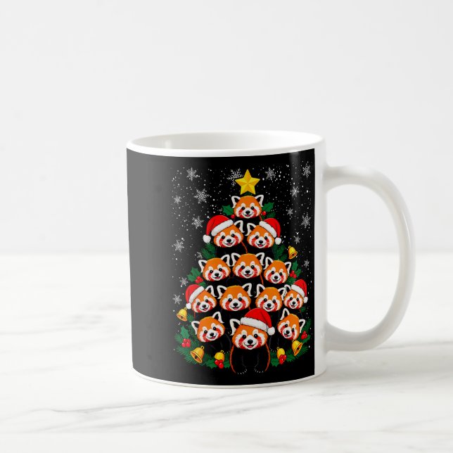 Red Panda Christmas Tree Funny Animal  Kaffeetasse (Rechts)