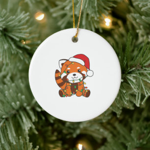 Red Panda Christmas Winter Animals Red Pandas Keramik Ornament
