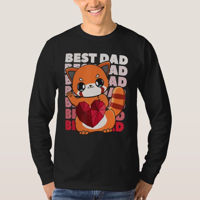 Red Panda Dad Parent Best Papa Bear Fathers Day An T-Shirt (Vorderseite)
