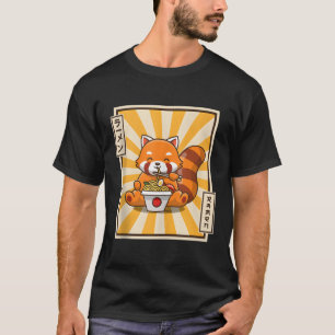 Red Panda Eating Ra Kawaii Japanisch Noodles Ra T-Shirt