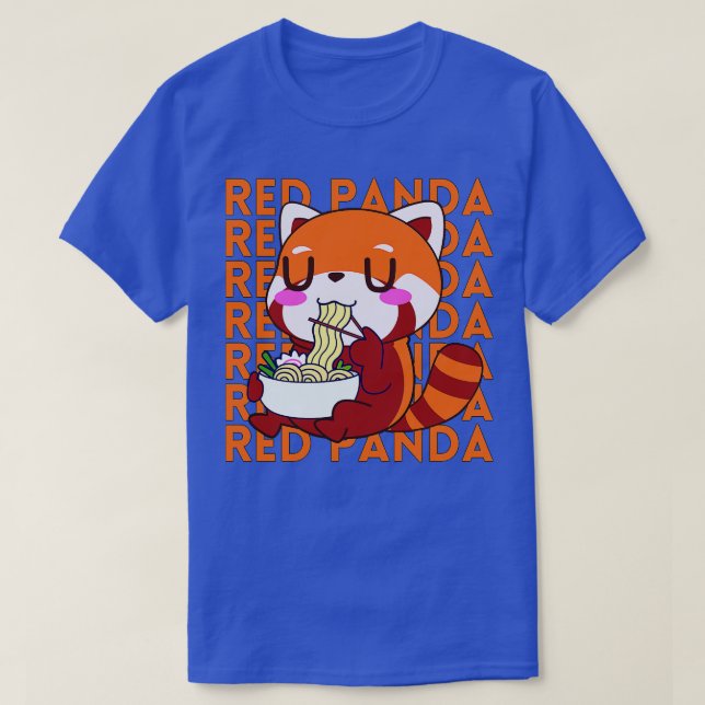 Red Panda Eating Ramen 2 T-Shirt (Design vorne)