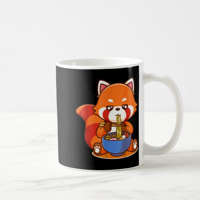 Red Panda Eating Ramen Japanese Soup Zoo Animal Zo Kaffeetasse (Rechts)