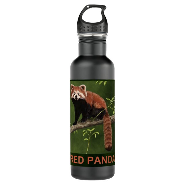 Red Panda Edelstahlflasche (Vorderseite)